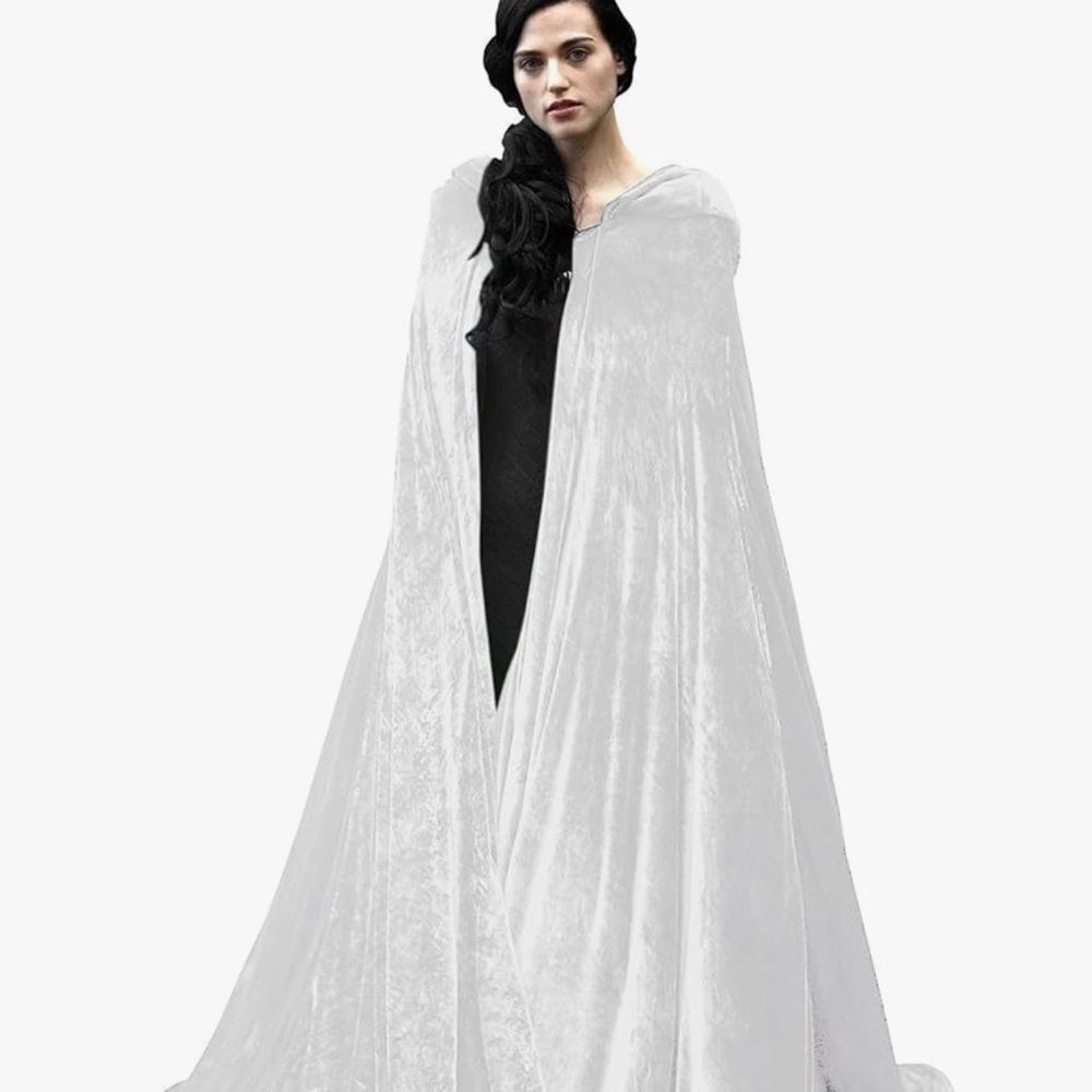Elegant White Hooded Cloak
